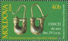 Golden earring, 4th century. Discovered in Balabani, Taraclia.