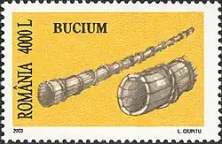 Romanian stamp showing a bucium