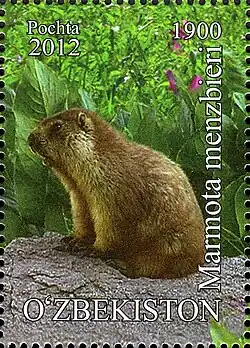 Stamp with brown marmot