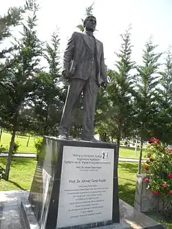 Statue of Ahmet Taner Kışlalı in Çayyolu, Ankara