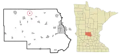 Location of Saint Rosa within Stearns County, Minnesota