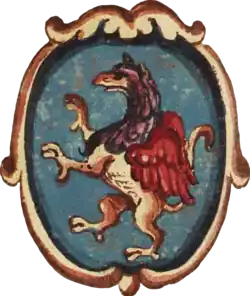 Coat of arms of the Gropa as depicted in 1680.