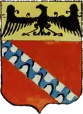 Coat of arms of the Muzaka family in 1673