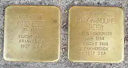 Stolpersteine für Lucy Karoline und Otto Beer
