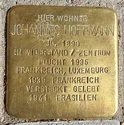 Stolperstein für Johannes Hoffmann