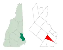 Location within Strafford County, New Hampshire
