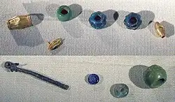 Beads found in graves 10 and 70