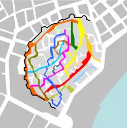 Quadrangular Tower is located in Streets in Old City, Baku, Azerbaijan