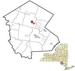 Location of Liberty village in Sullivan County, New York