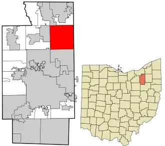Location in Summit County and the state of Ohio.