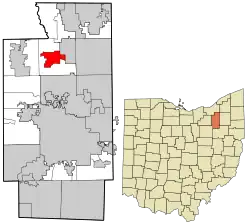 Location in Summit County and the state of Ohio