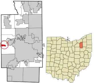 Location in Summit County and the state of Ohio.