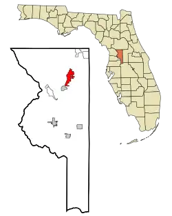 Location in Sumter County and the state of Florida