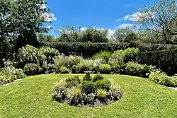 Formal garden with sundial
