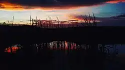 Sunset near the Ajay river