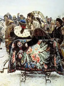 Spectators in the right part of the painting