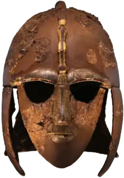 Colour photograph of the Sutton Hoo helmet