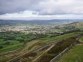 A view of Sutton-in-Craven from Earl Crag