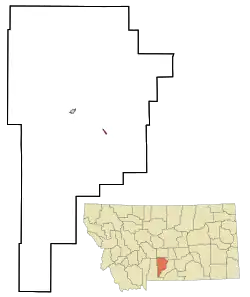 Location of Greycliff, Montana