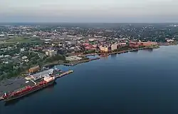 Aerial view of the waterfront