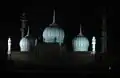 The mosque domes at night