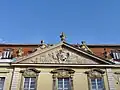 The tympanum with the coat of arms of Prussia.