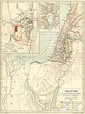 Map of Palestine, Jerusalem, and the Sea of Galilee area