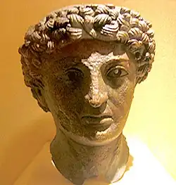 Bronze head of a Roman god, found at Lillebonne, Musée des antiquités of the Seine-Maritime (Rouen)