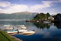 Boats on the water in the area.