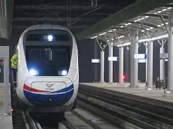 A high-speed train at the station