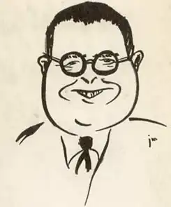 Dikty as caricatured in 1958