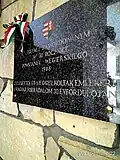 Plaque commemorating the 30th anniversary of the Hungarian Revolution of 1956 at the St Christopher Church