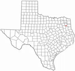 Location of Gladewater, Texas