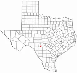 Location of Leakey, Texas
