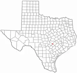Location of Mustang Ridge, Texas
