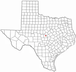 Location of San Saba, Texas