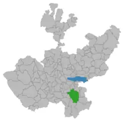 Location of the municipality in Jalisco