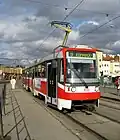 Modernized tram type K2R in Brno