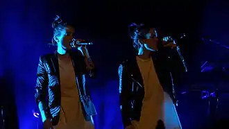 Tegan and Sara performing live in 2017