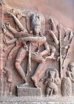 6th/7th century Nataraja in Cave 1 of Badami cave temples