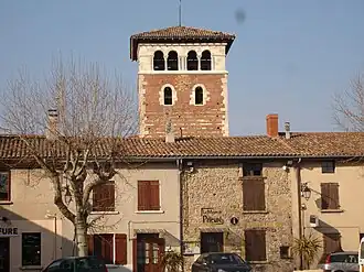 The main square and the church tower