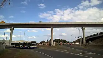 Precast bridge segments supported by cylindrical piers were used to construct most of the guideway (2015)