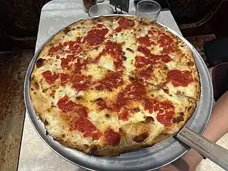 The "John's Original" pizza at John's of Bleecker Street in New York City