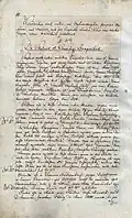 Page from the Canonical Visitation from 1828 mentioning the statue of St. John of Nepomuk