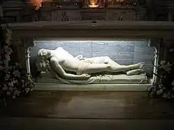 The Dead Christ (1829, Carrara marble), at St. Teresa's Carmelite Church in Dublin, Ireland