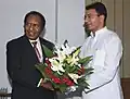 The Minister of Foreign Affairs, Trade and Immigration, Papua New Guinea, Mr. Samuel T. Abal meeting the Minister of State of Petroleum and Natural Gas, Shri Jitin Prasad, in New Delhi on July 24, 2009.