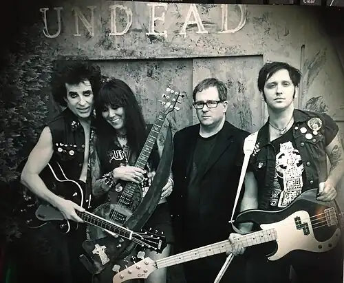 The Undead in 2018. From left to right: Joe Stoker, Bobby Steele, Diana Steele, and Tristan D'Graves.