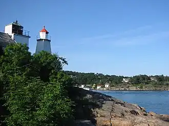 View of the old and new lighthouses