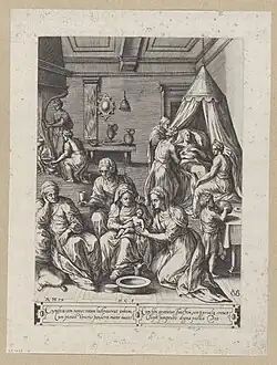 The Nativity of the Virgin by Chrispijn van den Broeck