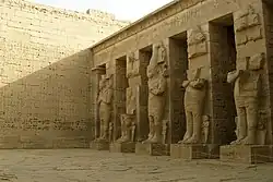 Ramessid columns in the peristyle court (first courtyard)